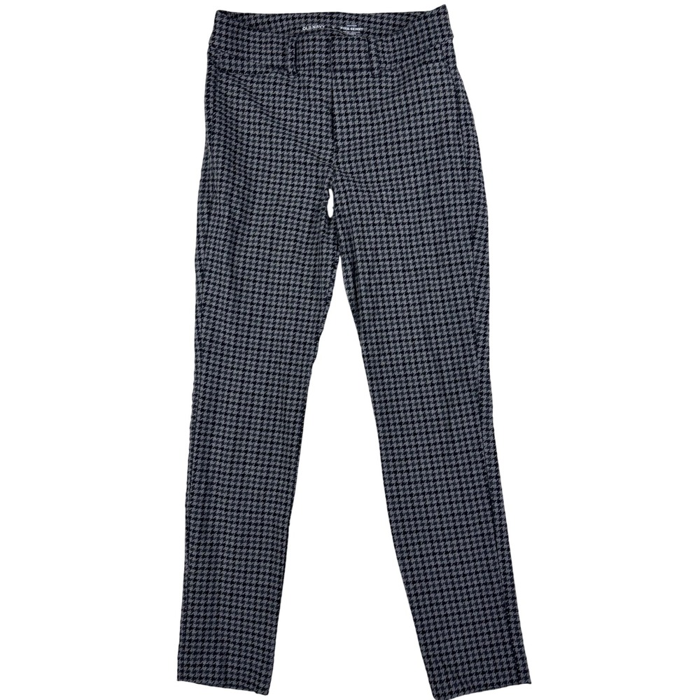 Old Navy Pixie Skinny Houndstooth High Rise Pants Womens 0 Secret Smooth Pockets